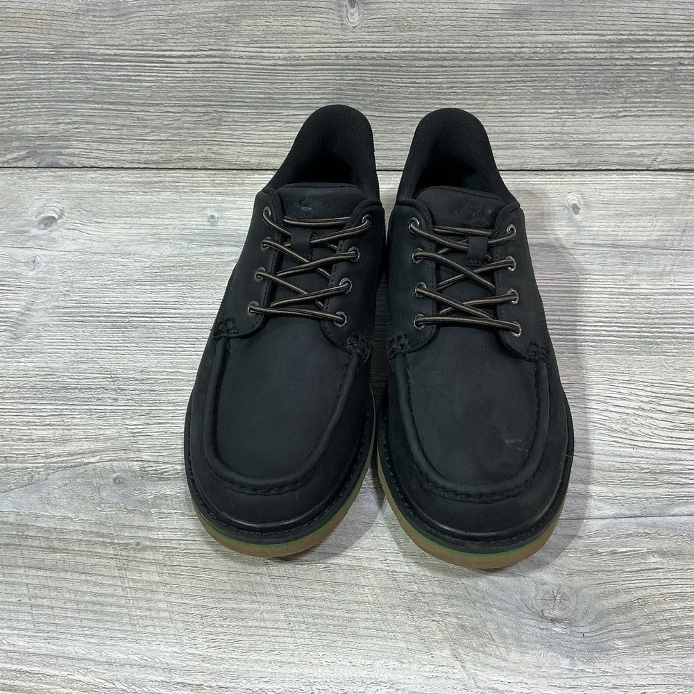 Skechers John Deere Brockman Shoes Mens 9.5 Black Leather Slip-ins 256092